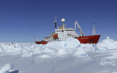 RRS James Clark Ross research vessel in sea ice