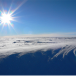 A view of a snow covered slope.