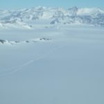 A snow covered mountain.