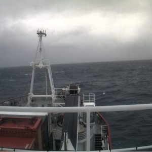 A large ship in a body of water.