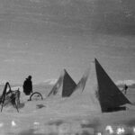 Field camp (Camp ‘A’) after a blizzard, during surveying expedition on Wiencke Island, 7th October 1944. (Photographer: E. Mackenzie (I.M. Lamb). Archives ref: AD6/19/1/A40/35