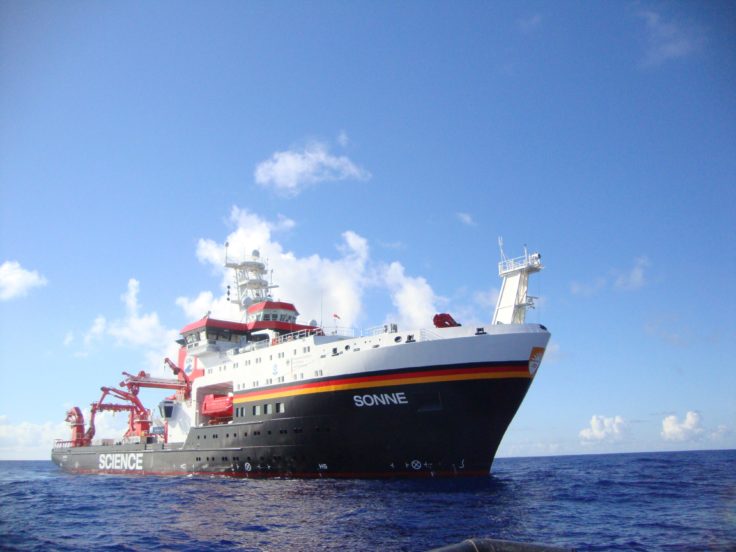 A large ship in the water