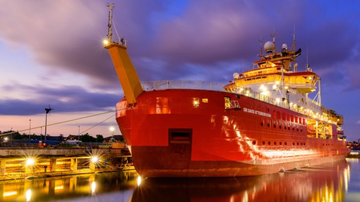 A large ship in a body of water