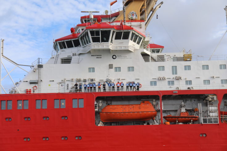 A large ship in a body of water