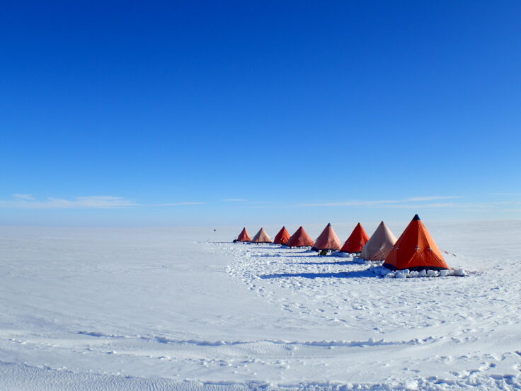 A group of people in the snow