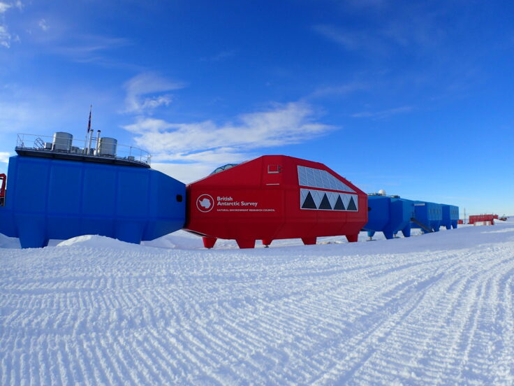 A train covered in snow