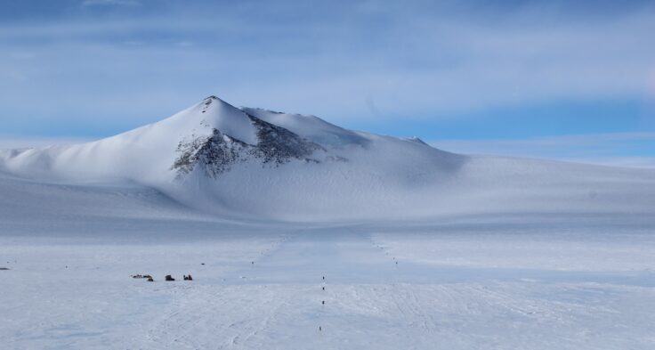 A snow covered mountain