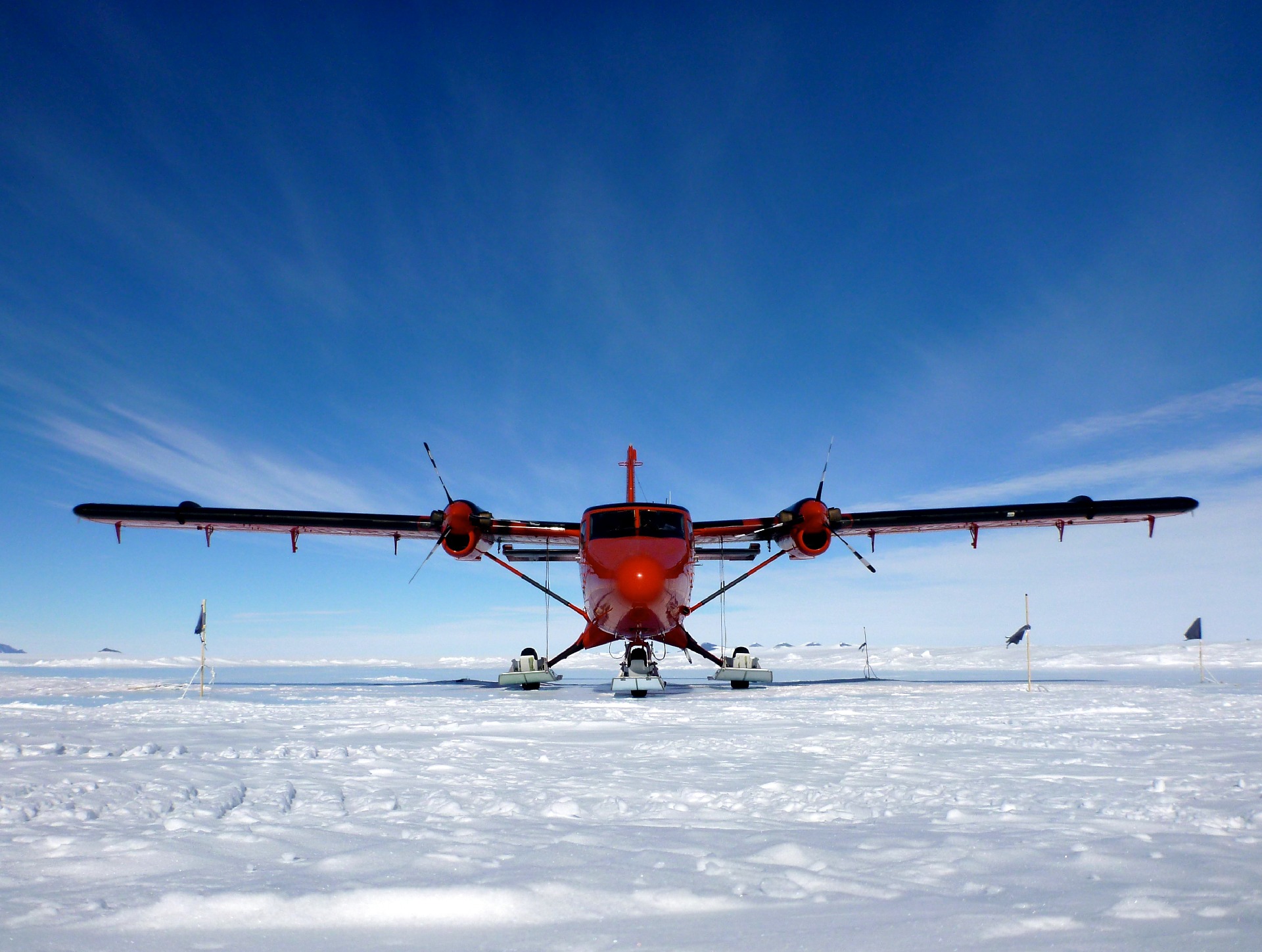 A airplane that is covered in snow