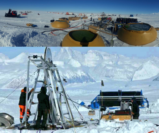 Photos of hot water drilling on Rutford Ice Stream