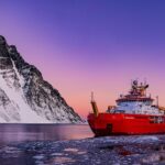 A large ship in the water